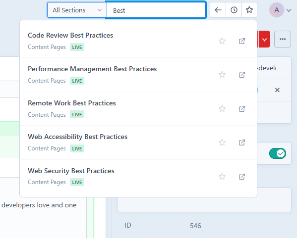 Quick Search - Entry Search Interface